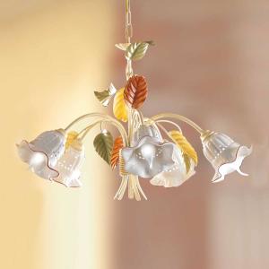 Ceramiche Flora hanging light, Florentine style, 5-bulb