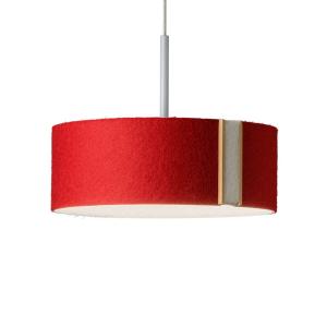 Domus LARAfelt S LED pendant light, Ø20cm, red/woollen whit…