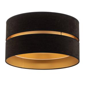 Duolla Duo ceiling light made of fabric, black/gold Ø40cm