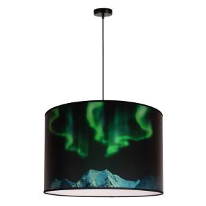 Duolla Print L hanging light with mountains, green aurora