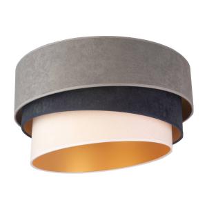 Duolla Devon ceiling lamp, grey/dark blue/ecru/gold Ø60cm