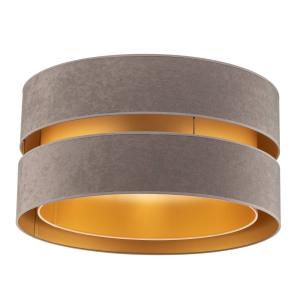 Duolla Duo ceiling light, fabric, grey/gold Ø 60 cm
