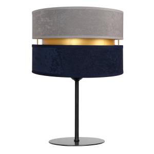 Duolla Duo table lamp, navy blue/grey/gold, height 30 cm