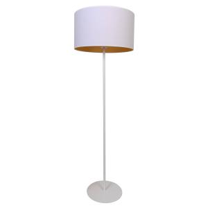 Duolla Roller floor lamp, white/gold, height 145 cm