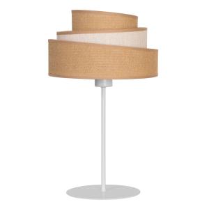 Duolla Trio jute table lamp, natural brown/white, 50 cm