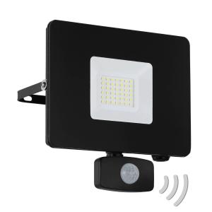 EGLO Faedo 3 LED outdoor spotlight, sensor, black, 30 W