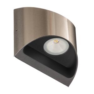 Eco-Light Dodd LED wall lamp, semicircle, stainless steel