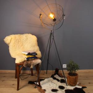 Eco-Light Grid floor lamp, basket-shaped lampshade