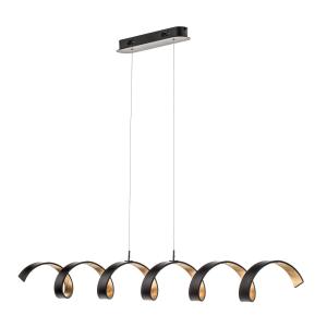 Eco-Light Helix LED hanging light, black and gold, 125 cm