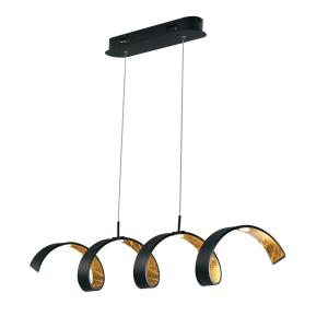 Eco-Light Helix LED hanging light, black and gold, 80 cm