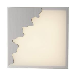 Eco-Light Chic wall light, angular, silver/satin, 38x38cm