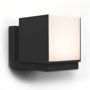 LUTEC Cuba LED outdoor wall light, 1-bulb, black 3,000 K