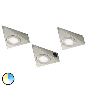 Evotec CS triangular LED under-cabinet light, set of 3