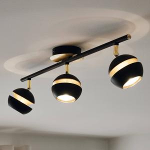 EGLO Black and gold 3-bulb Nocito LED ceiling lamp
