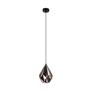 EGLO Carlton hanging light, black/copper, Ø 20.5 cm