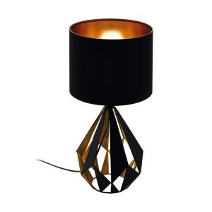 EGLO Carlton 2 table lamp, black and copper