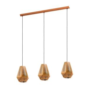 EGLO Chiavica hanging light, brass, 3-bulb