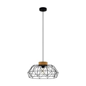 EGLO Padstowith hanging light, cage, wooden detail
