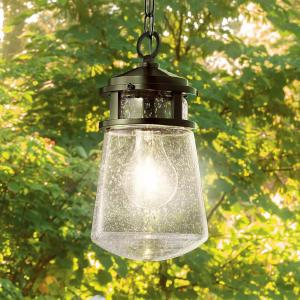 KICHLER Lyndon outdoor pendant light, glass lampshade