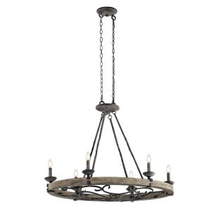 KICHLER Six-bulb chandelier Taulbee in an oval shape