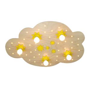 Elobra Star Cloud ceiling light, natural beech, 75 cm