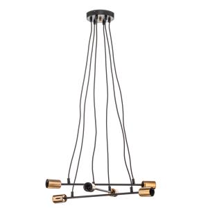 EMIBIG LIGHTING Bravo hanging light 6-bulb, copper details,…