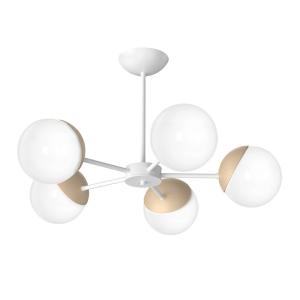 Eko-Light Sfera ceiling light 5-bulb semi-flush glass/wood