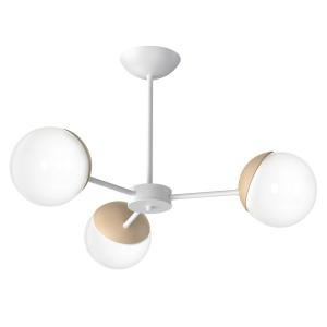 Eko-Light Sfera ceiling light 3-bulb semi-flush glass/wood