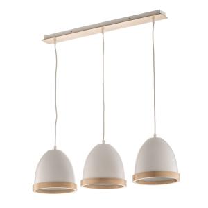 Eko-Light Studio hanging lamp wooden decoration 3-bulb white