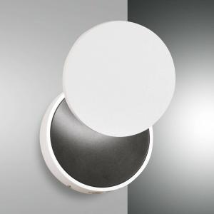 Fabas Luce Ara LED wall light with reading spot, white/black