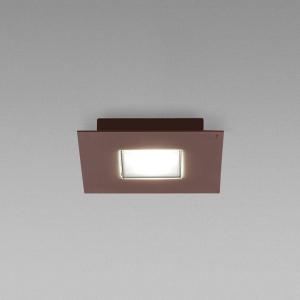 Fabbian Quarter - a LED ceiling lamp with a brown rim