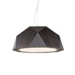 Fabbian Crio LED pendant light in dark wood look