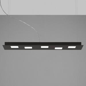 Fabbian Elongated Quarter LED hanging lamp in black