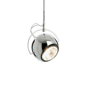 Fabbian Beluga Steel chrome hanging light, Ø 9 cm