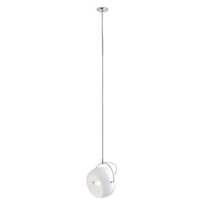 Fabbian Beluga White glass hanging light, Ø 20 cm