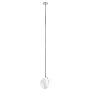 Fabbian Beluga White glass hanging light, Ø 14 cm