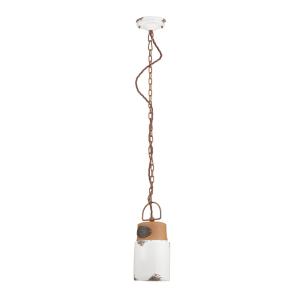 Ferroluce C1620 hanging light, ceramic and metal, white