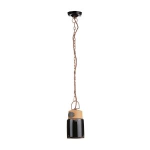 Ferroluce C1620 hanging light, ceramic and metal, black