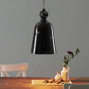 Ferroluce C1745 vintage hanging light, conical, black