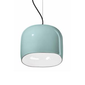 Ferroluce Ayrton hanging lamp, ceramics, 29 cm, light blue