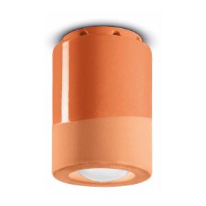 Ferroluce PI ceiling lamp, cylindrical, Ø 8.5 cm, orange