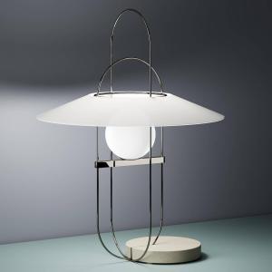 Fontana Arte Delicate LED table lamp Setareh, chrome and wh…
