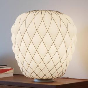 Fontana Arte Designer table lamp Pinecone made of milky gla…