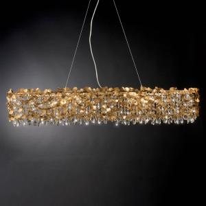 Ferro Luce 1110/10 S hanging light with gold leaf 10-bulb