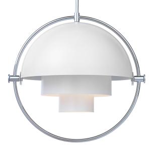 GUBI Multi-Lite pendant light, Ø 36 cm, chrome/white