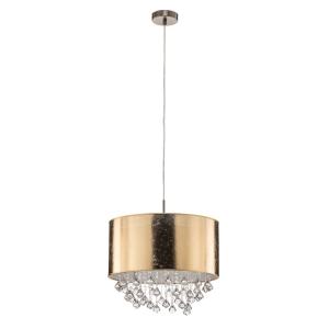 Globo Amy pendant light with plastic crystals, gold