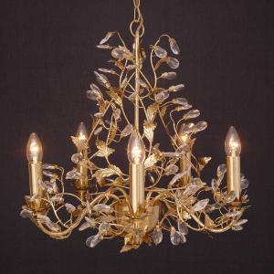 Holländer Exquisite chandelier Buono 5-bulb, gold