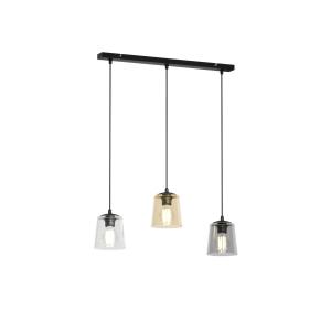 HELAM Lucea hanging light 3-bulb transparent/smoke/amber