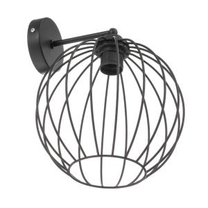 HELAM Cumera wall light in black with cage shade