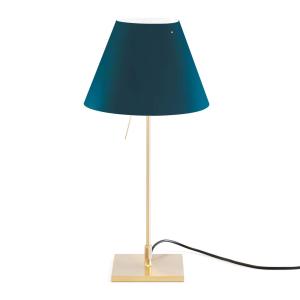 Luceplan Costanzina table lamp brass, petrol blue